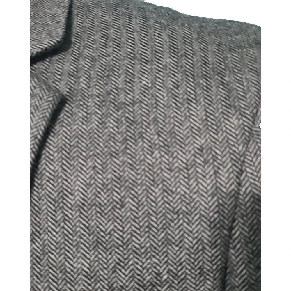 ADOLFO Lambswool TWEED Sport Coat Mens 44R Gray Herringbone Fleck Blazer Jacket - Picture 6 of 16